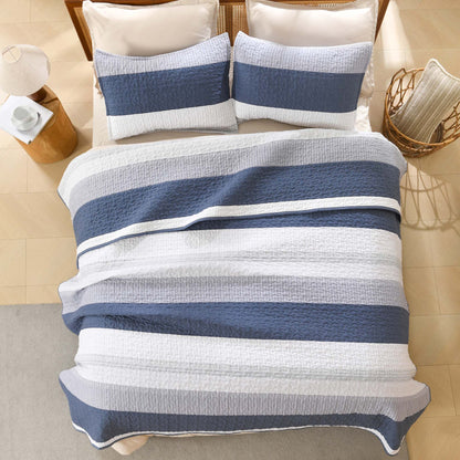 ShadowVeil™ Stripe Quilt Set — Unleash Bold Style and Year-Round Cloudlike Comfort