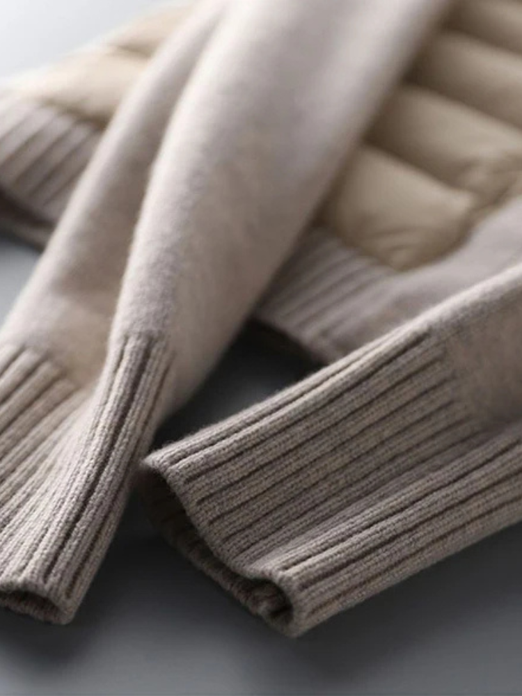 Taren Quilted Jacket — Lightweight Warmth with Ribbed Knit Comfort