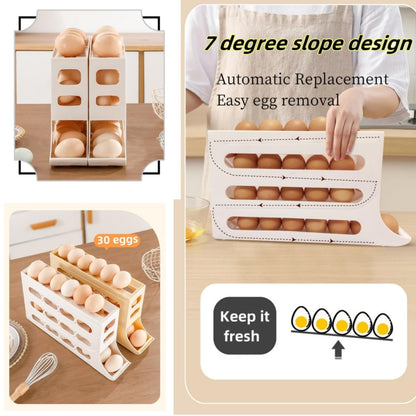 Clevora Egg Cradle — Automatic Rolling Egg Storage Organizer