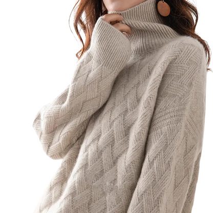 Liora — Maglione a collo alto in pregiato misto cashmere con vestibilità su misura
