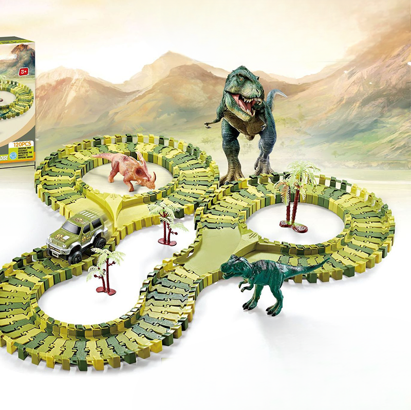 DinoRift — Interactive Dinosaur Track Toy Set with Battery-Powered Car