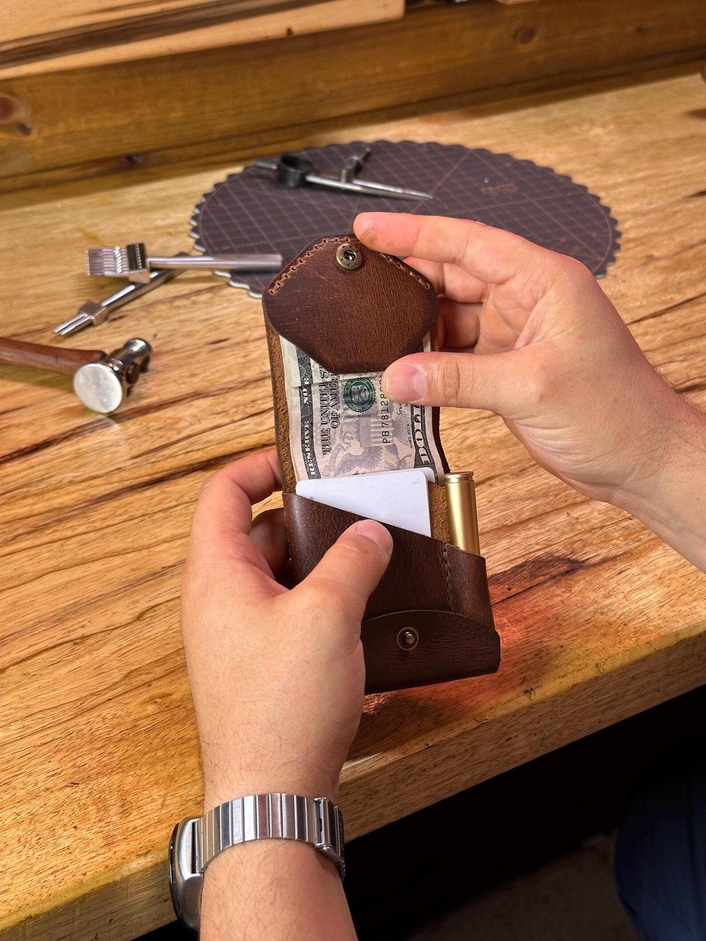 Sorrin — Handmade Full Grain Leather Wallet with Pen Slot