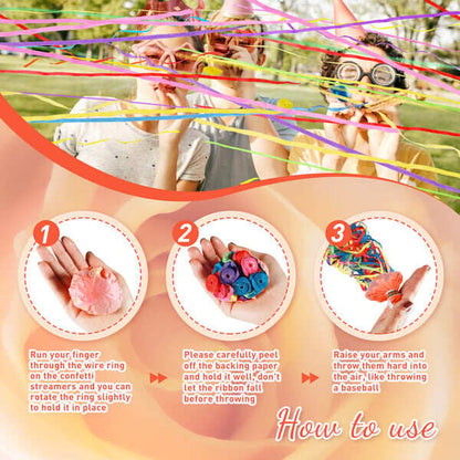 Zelora Streamer Poppers — Handheld Party Props with Mess-Free Design