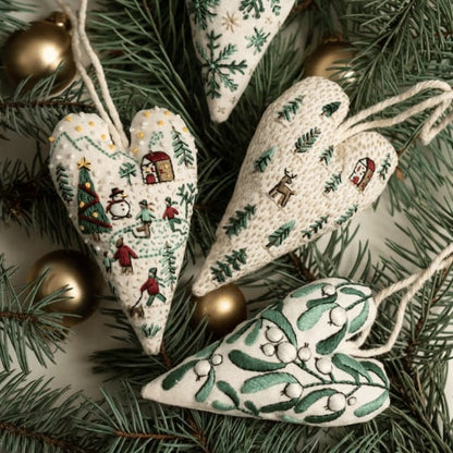FestiveThread™ Heart Embroidery Kit — Skab hyggelig julemagi, der varmer hvert hjørne af dit hjem