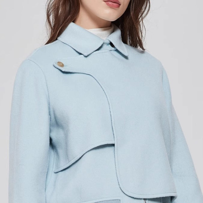 Liora Wool Jacket — Cropped Tailored Wool Coat with Structured Fit