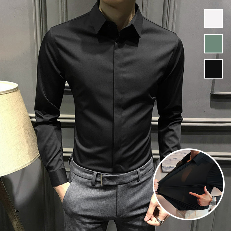 Camicia da Uomo Zylox Senza Pieghe con Bottoni