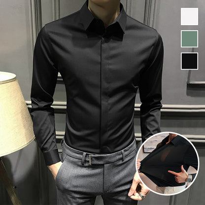 Camicia da Uomo Zylox Senza Pieghe con Bottoni