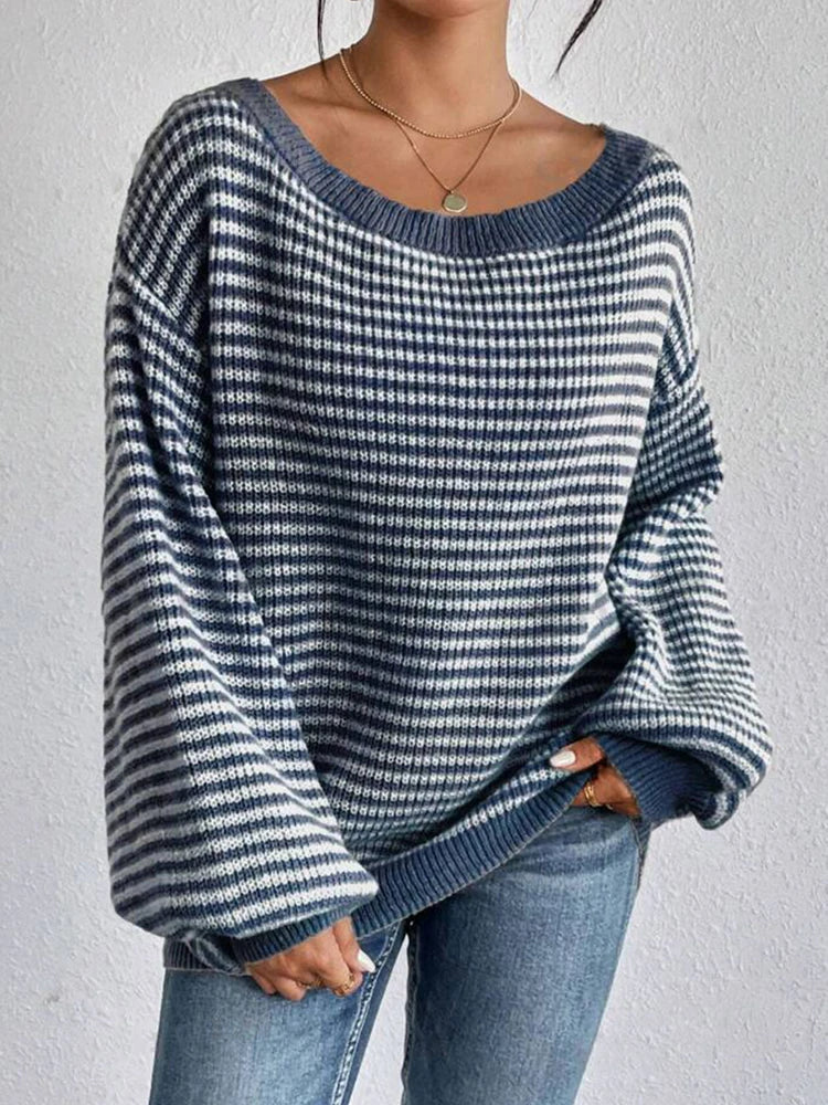 Pull en maille Ellora — Pull oversize à épaules tombantes et manches lanterne
