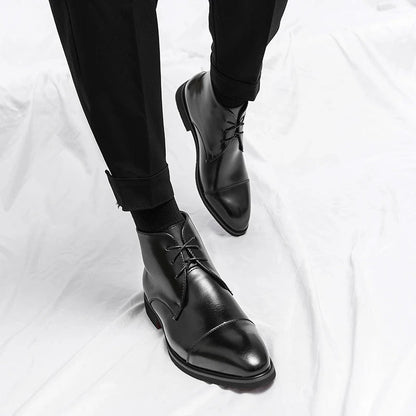 Arlen — Bottes en cuir pour homme à bout cap-toe avec semelles intérieures rembourrées