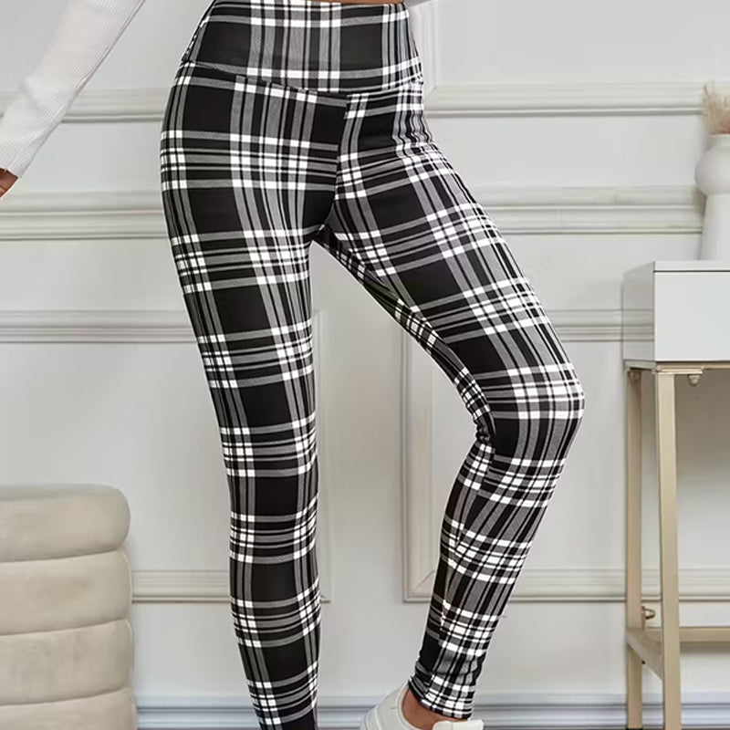 Norla — Women’s Thermal Plaid Leggings with Slim High Waist