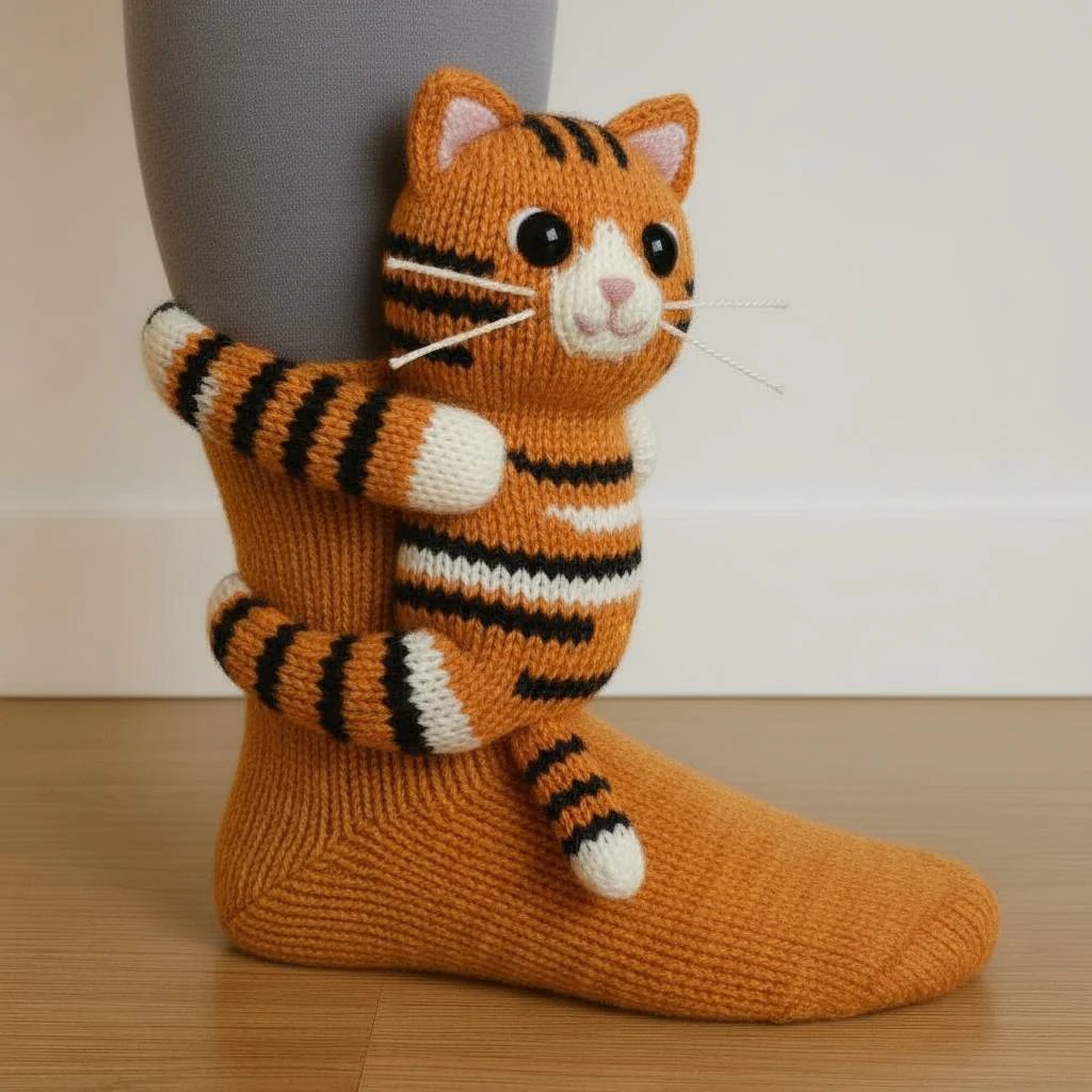 Faelina — Chaussettes en coton 3D animaux douillettes avec confort respirant