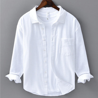 Corbin — Camisa de Linho Respirável com Caimento Relaxado e Bolso no Peito