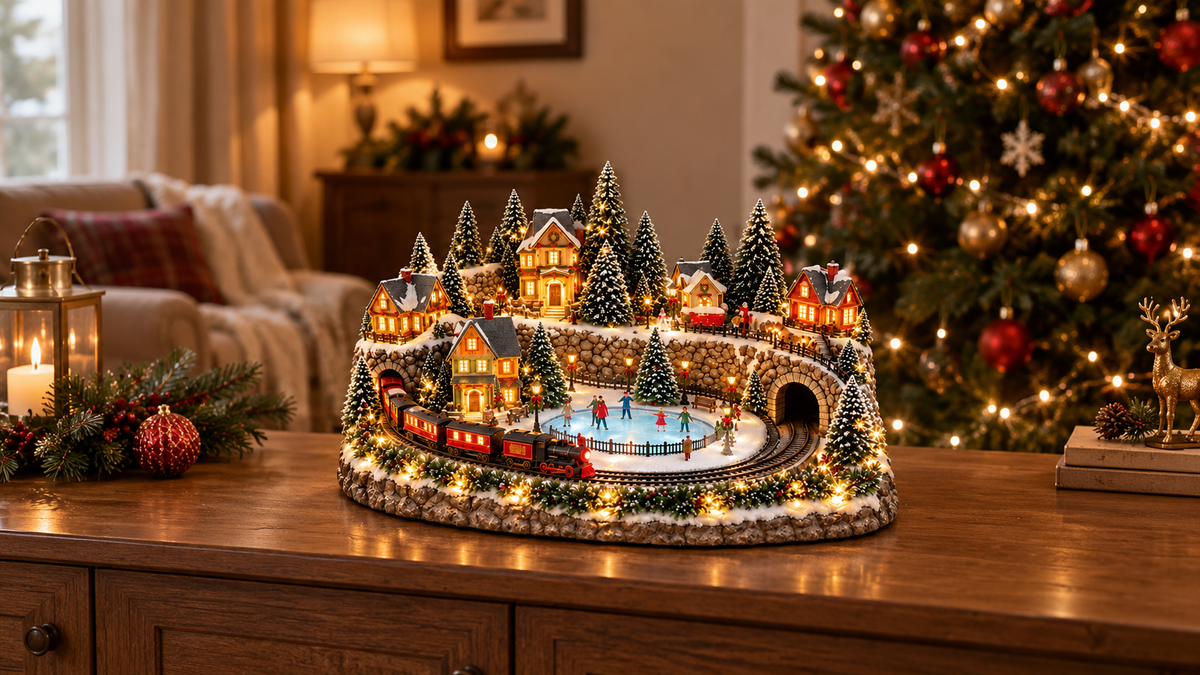 Noelvia™ lysende juleby med tog