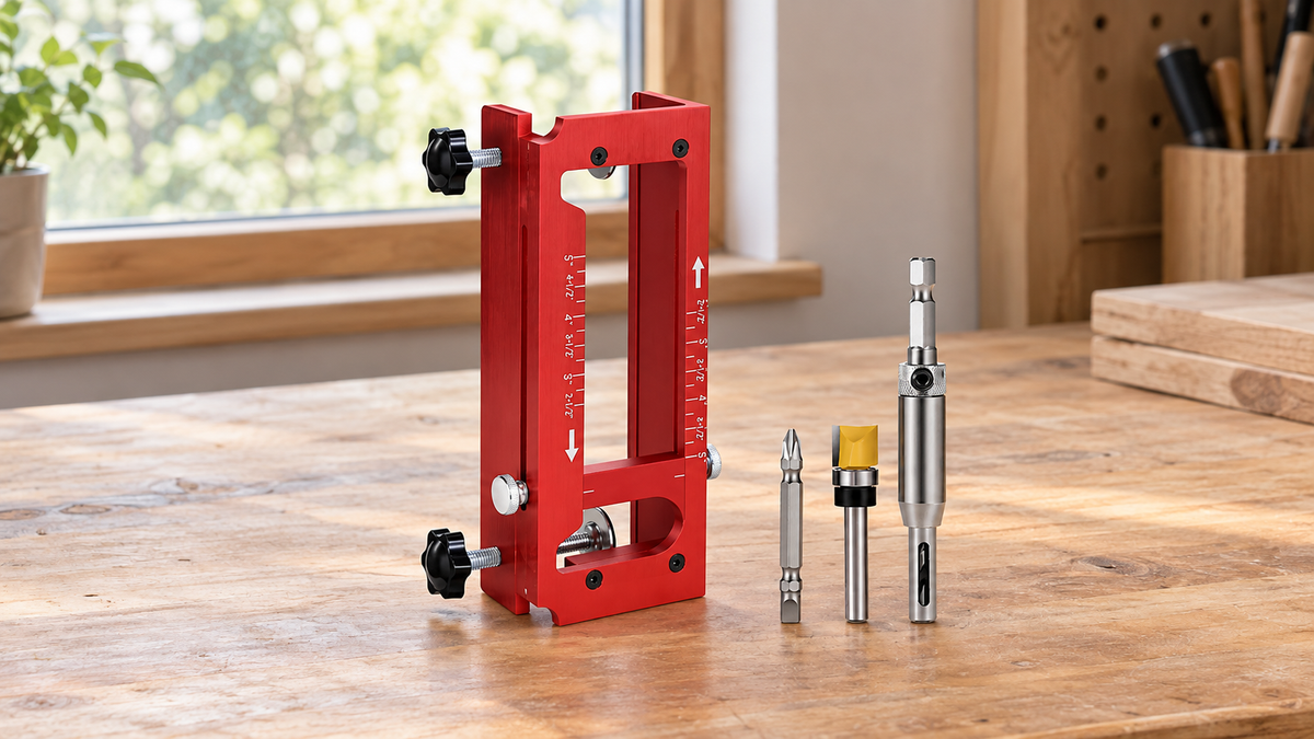 Hingio™ Adjustable Door Hinge Mortise Jig Kit