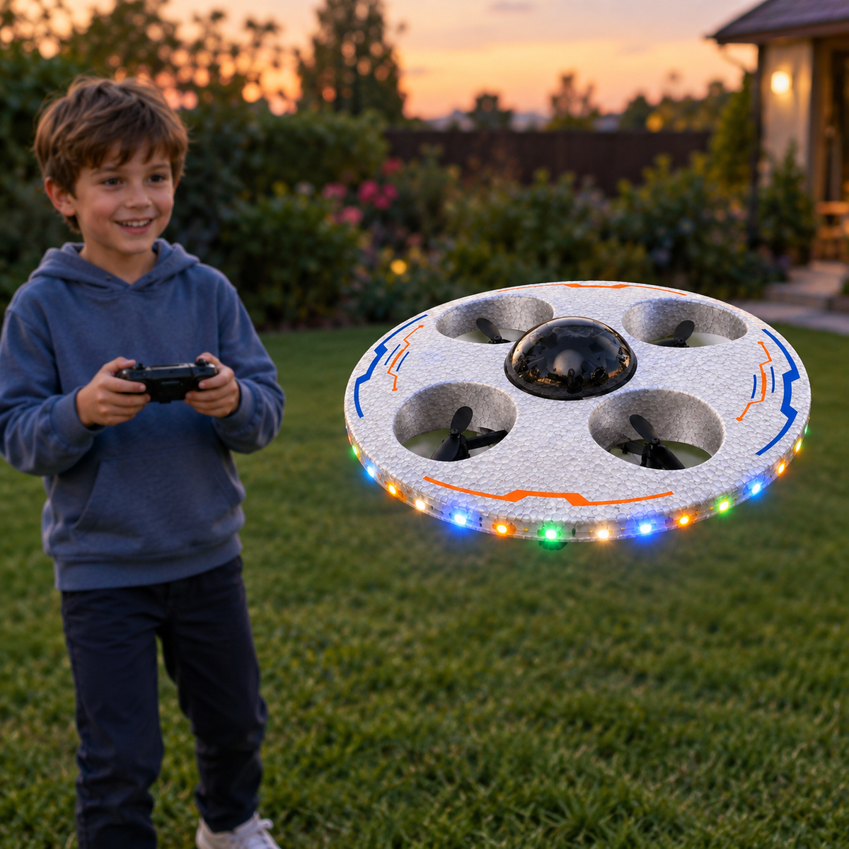 Saucero™ LED-flygende tallerken-drone