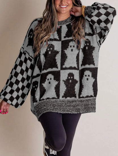 Glizm Dark Grey Ghost / S Halloween Sweater 32$ TODAY ONLY