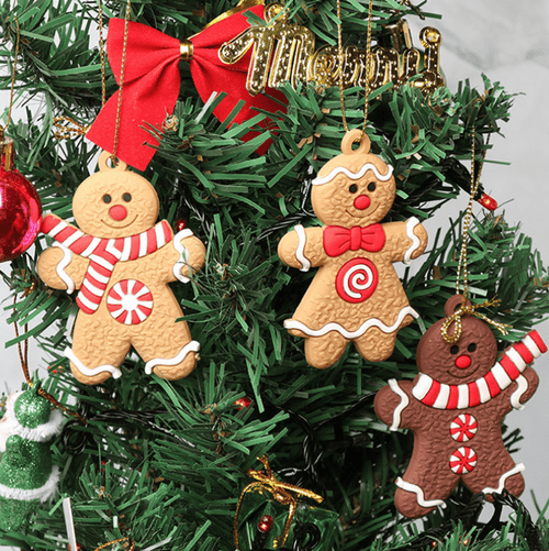Glizm Home 12pcs Gingerbread Man Tree Ornaments