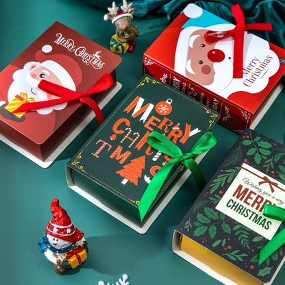 Glizm Home 4pcs Merry Christmas Candy Boxes Book