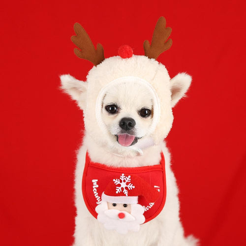 Glizm Home Christmas Pet Bandana Reindeer