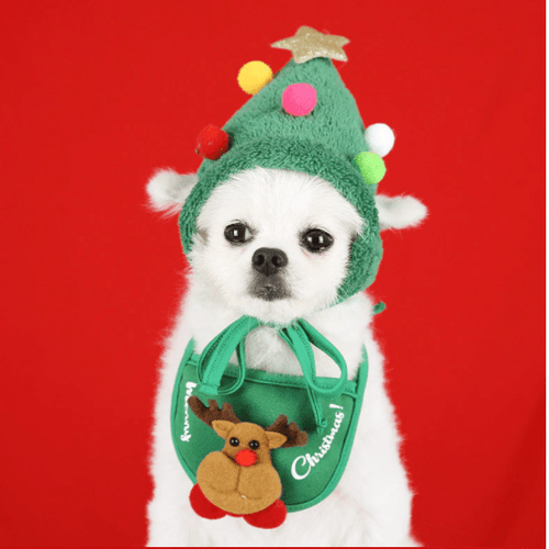 Glizm Home Christmas Pet Bandana Tree