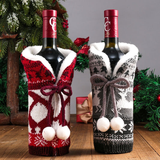 Glizm Home Christmas Wine Cover