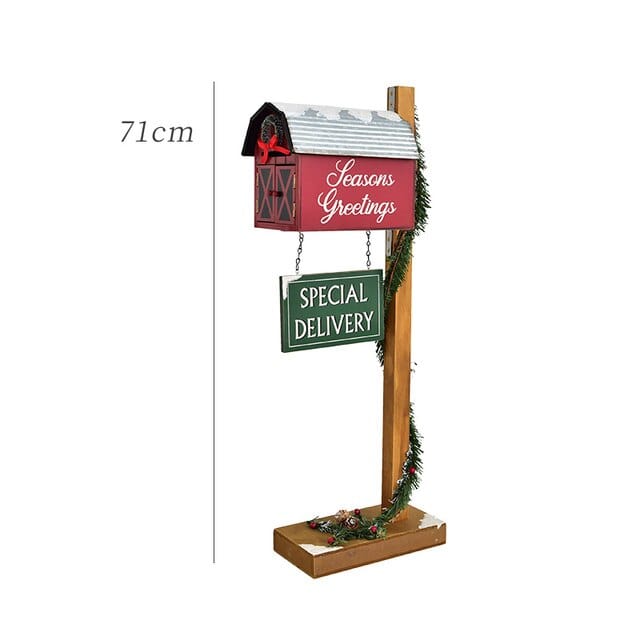 Glizm Home Mailbox 71CM Christmas decorations wood