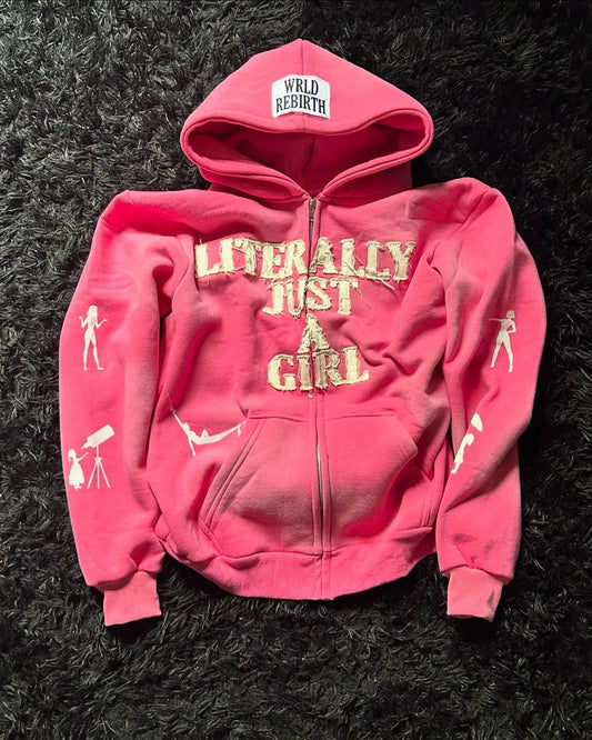 Glizm Hot Pink / XXS Just a Girl Zip-Up