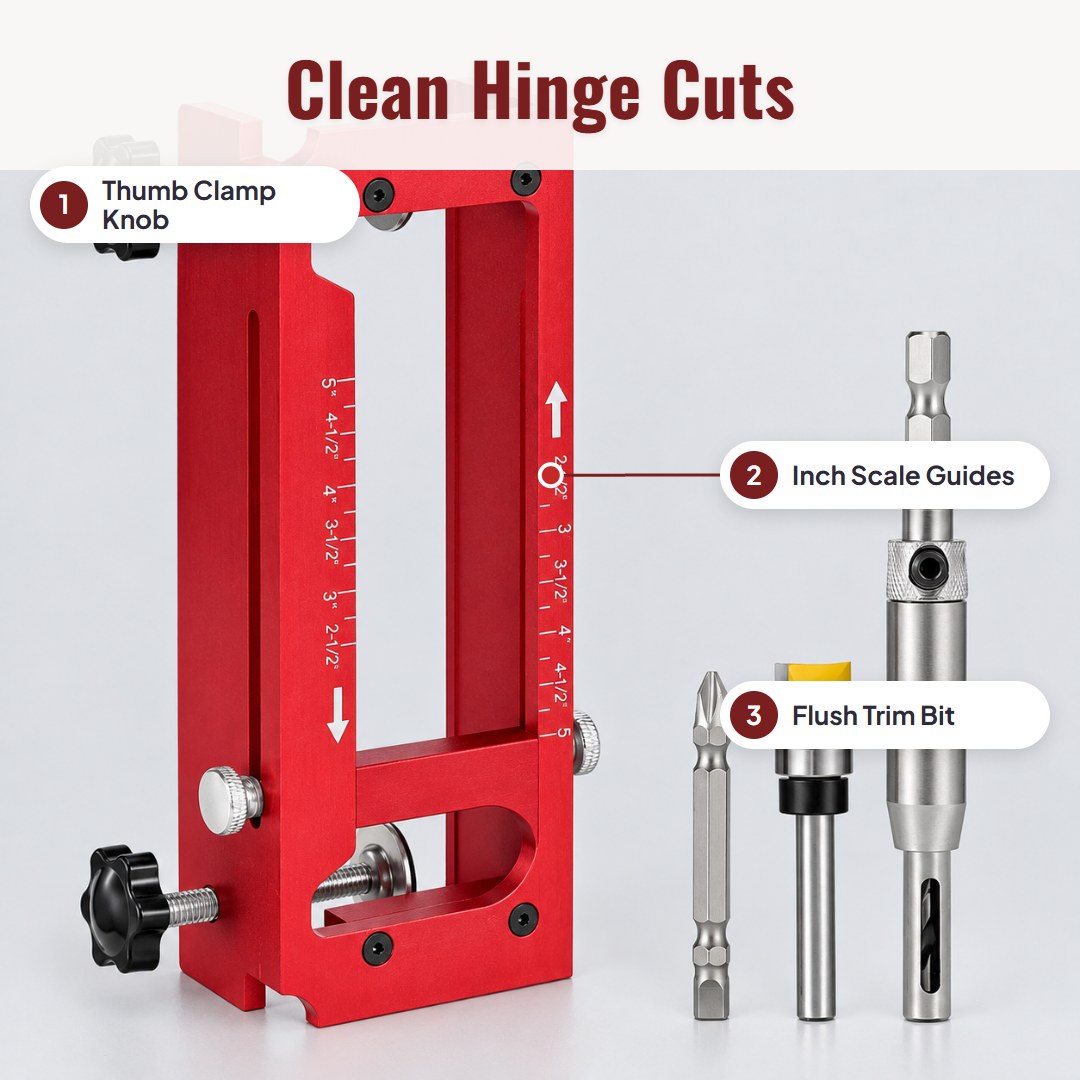 Hingio™ Adjustable Door Hinge Mortise Jig Kit