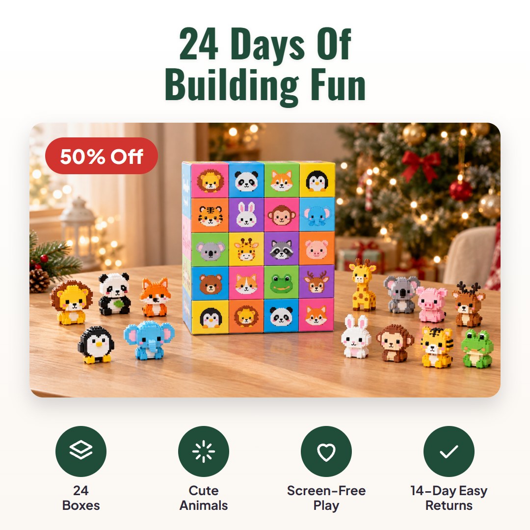 Brixly™ Animal Building Blocks Advent Calendar