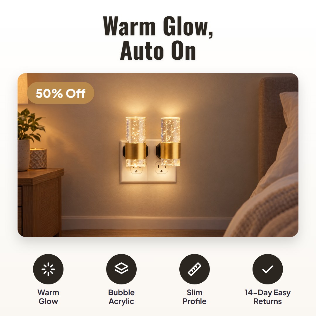 Lumio™ akryl-natlampe med bobler
