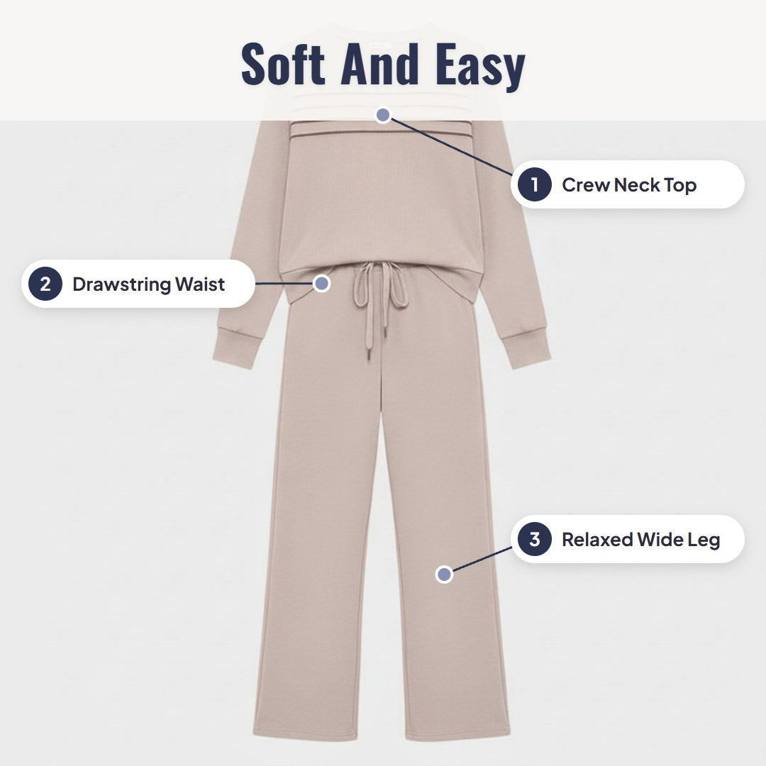 Louna™ Crew Neck Top & Drawstring Pants Set