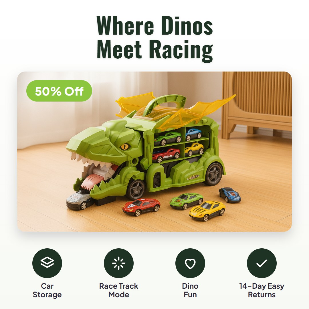 Dinoroll™ Dinosaur Car Transport Truck