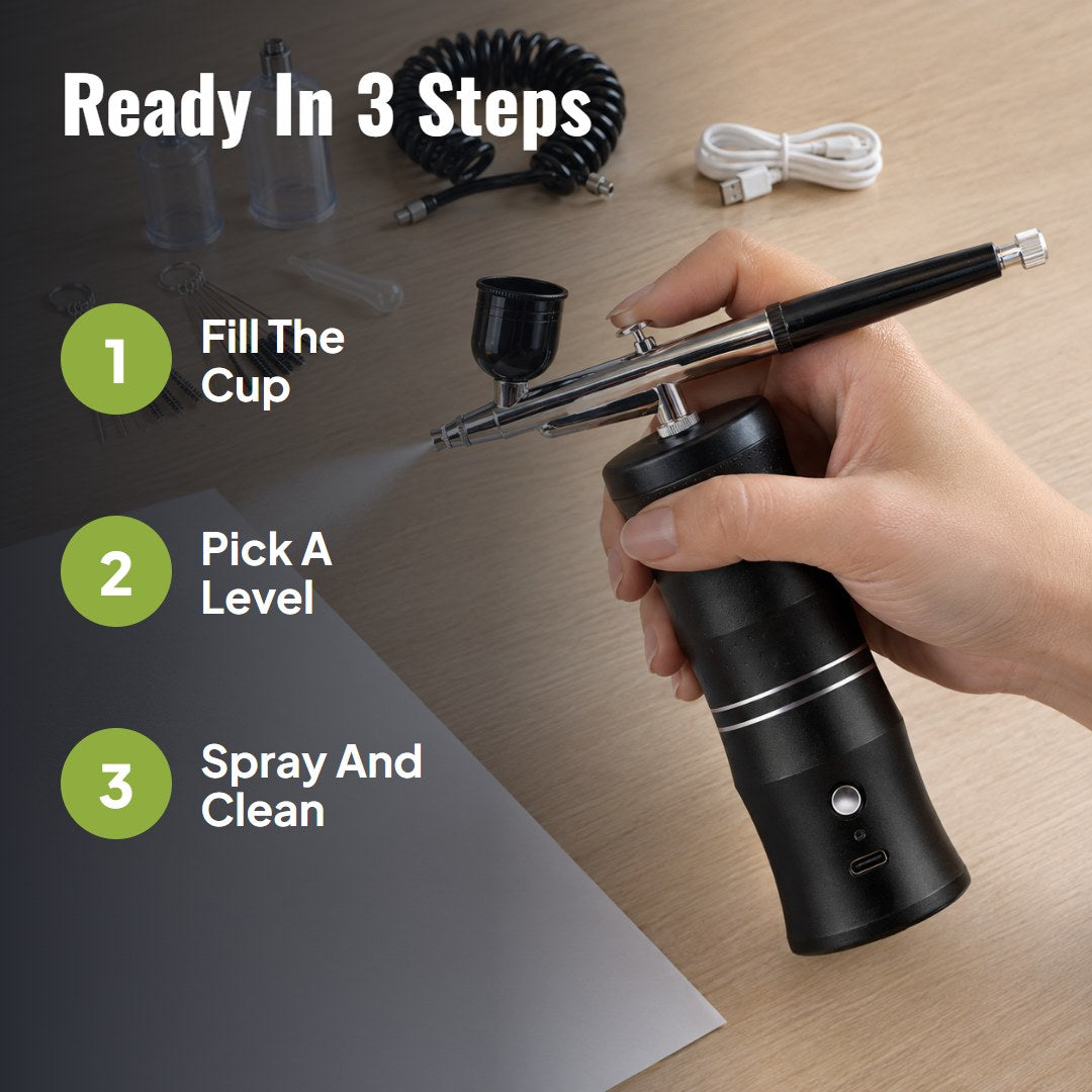 Aerolo™-elektrisk airbrush-sæt med kompressor