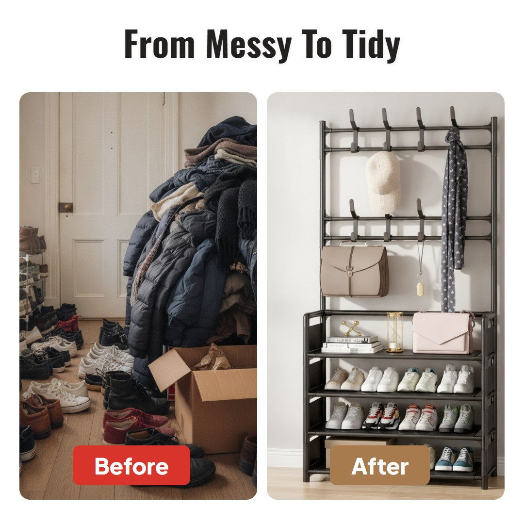 Nestro™ Entryway Shoe and Coat Rack