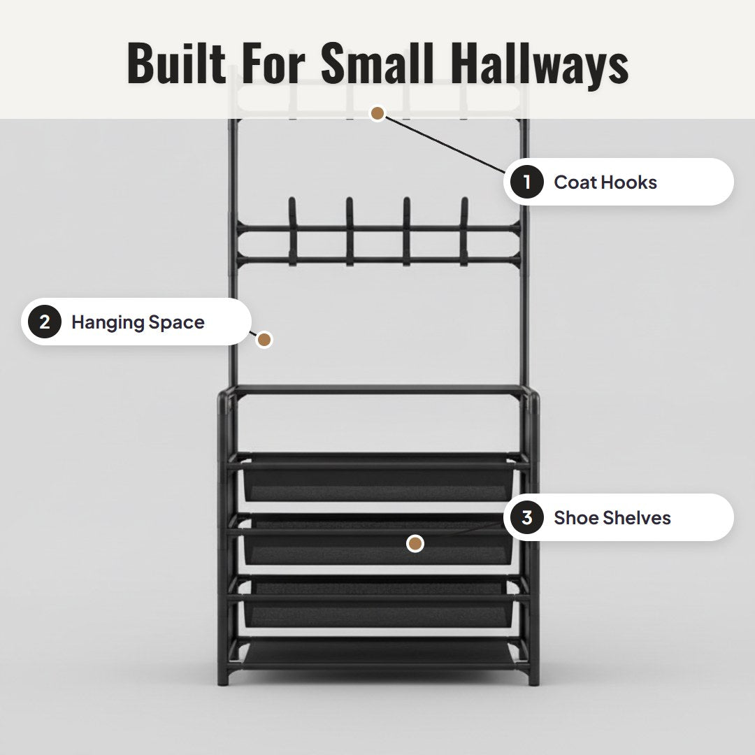 Nestro™ Entryway Shoe and Coat Rack