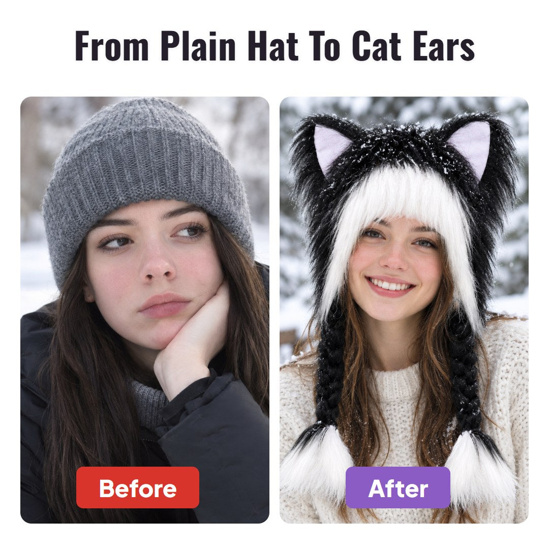 Puffly™ Fluffy Cat Ear Hat