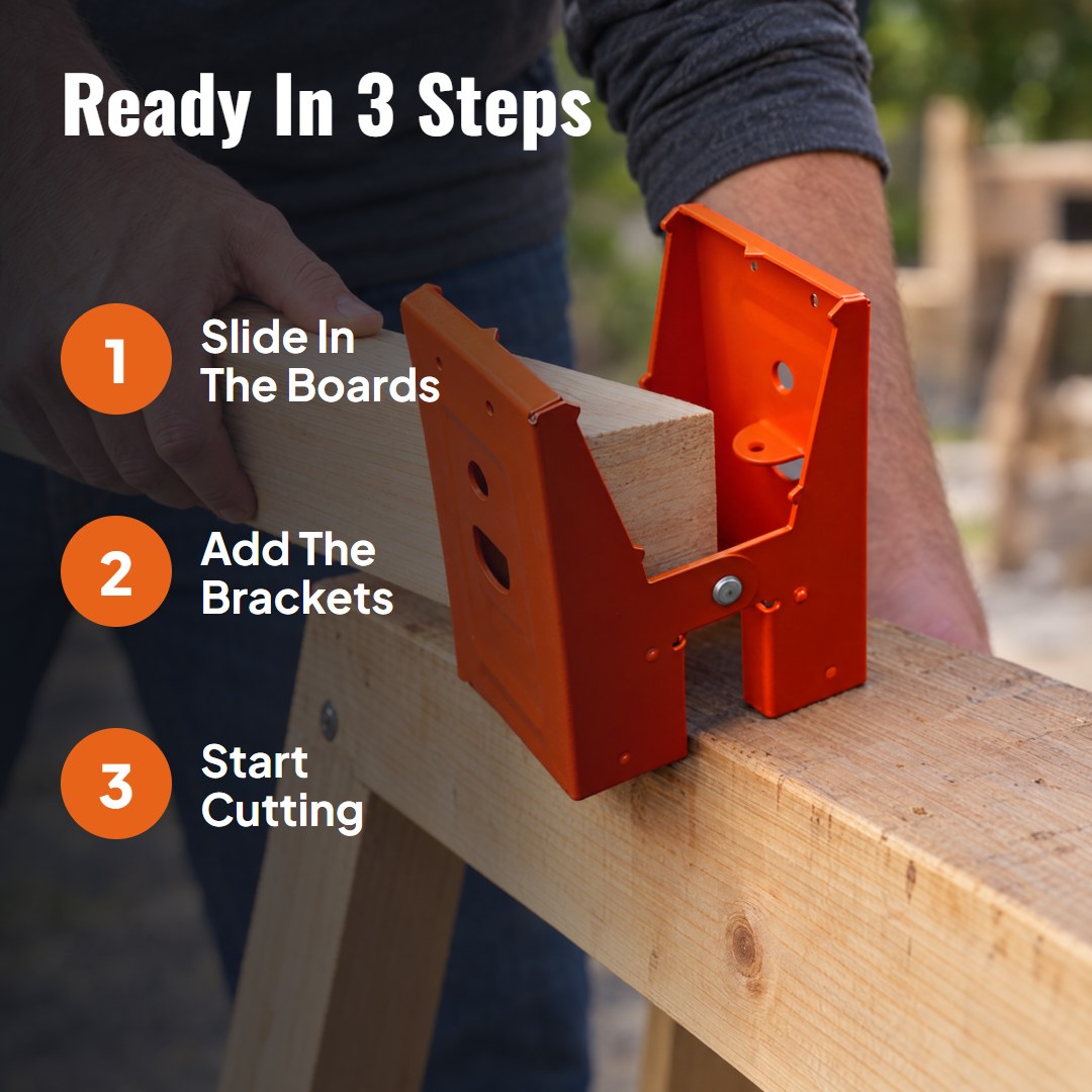 Brakka™ Heavy-Duty Sawhorse Brackets