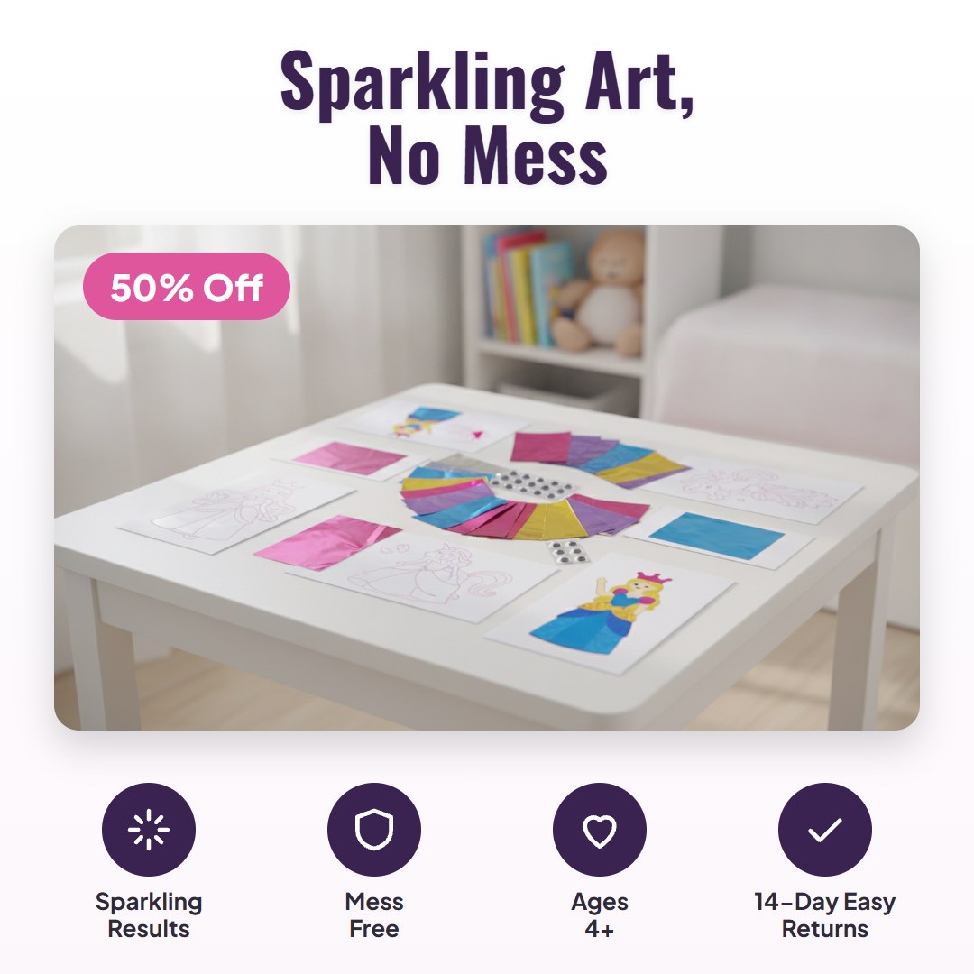 Sparkla™ Foil Art Craft Kit – Unicorns & Princesses