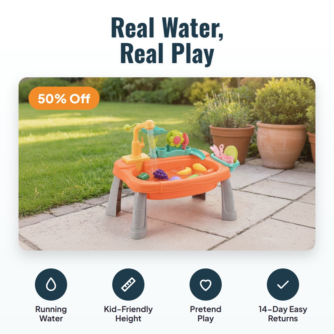 Splasha™ Kids Kitchen Sink Playset with Running Water