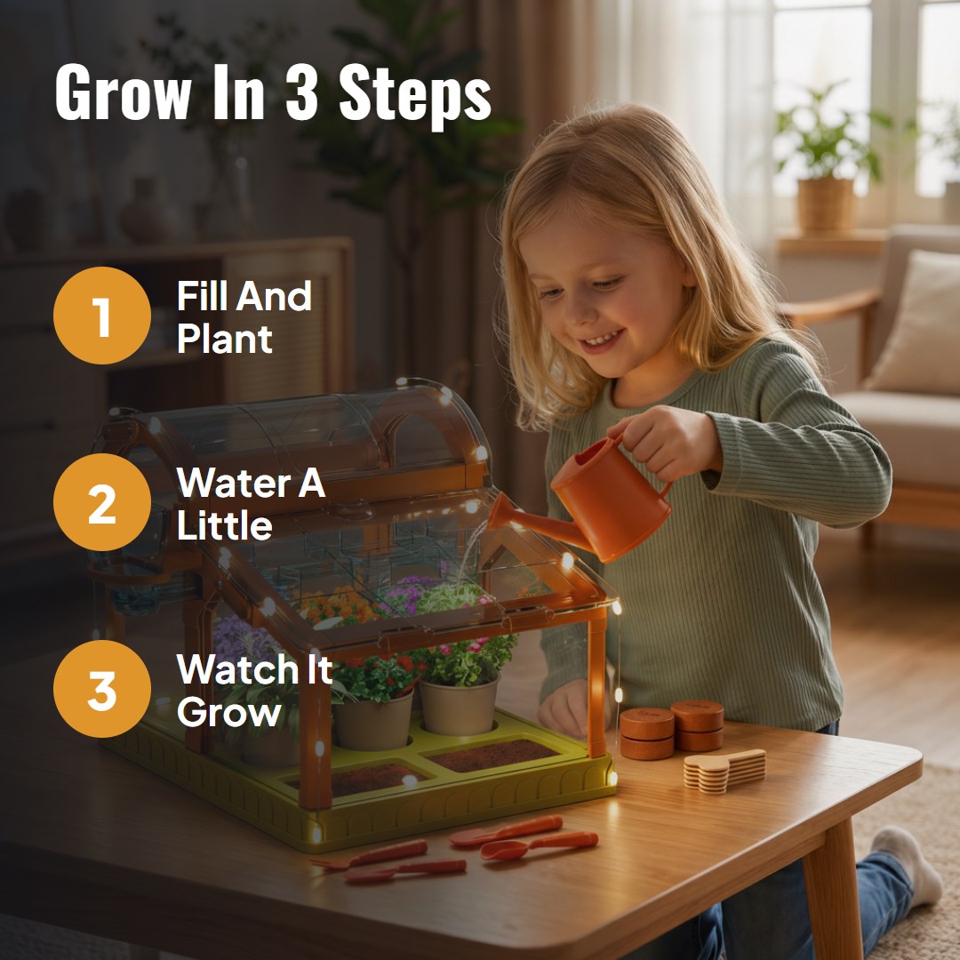 Sprouty™ Kids LED Greenhouse Growing Kit