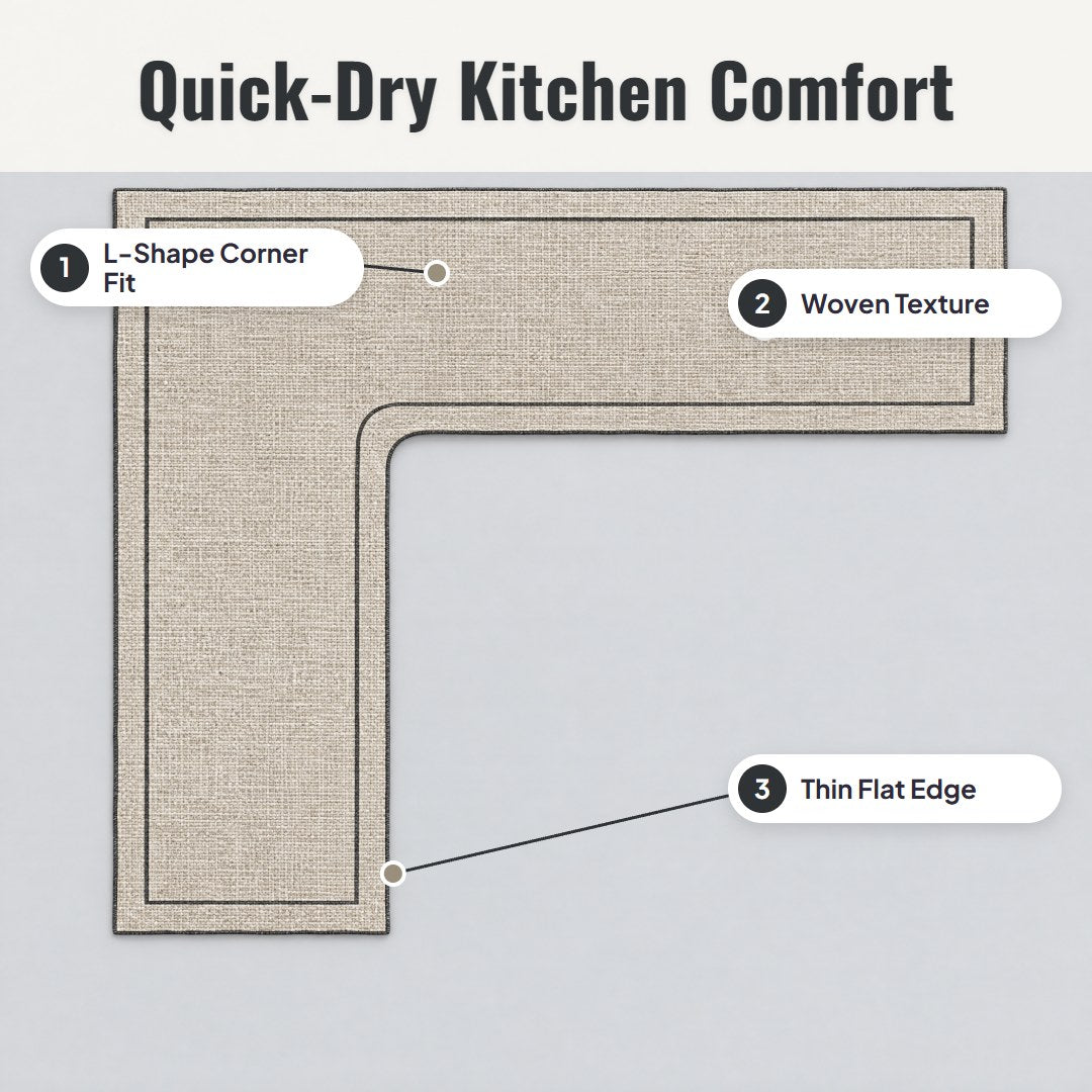 Driza™ L-Shaped Kitchen Mat