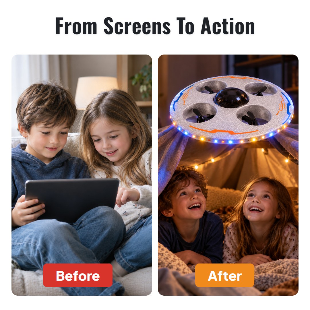 Saucero™ LED-flygende tallerken-drone