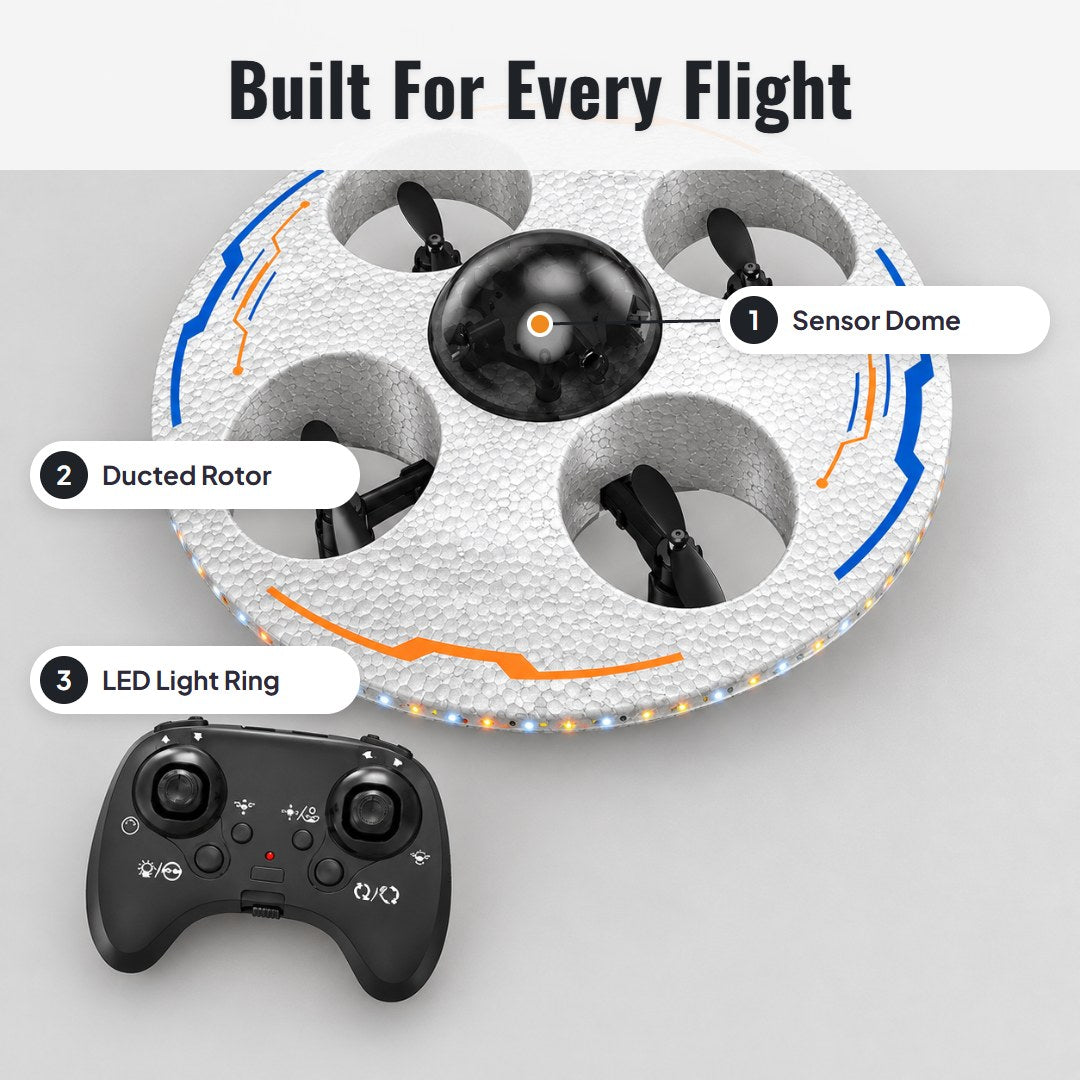 Saucero™ LED-flygende tallerken-drone
