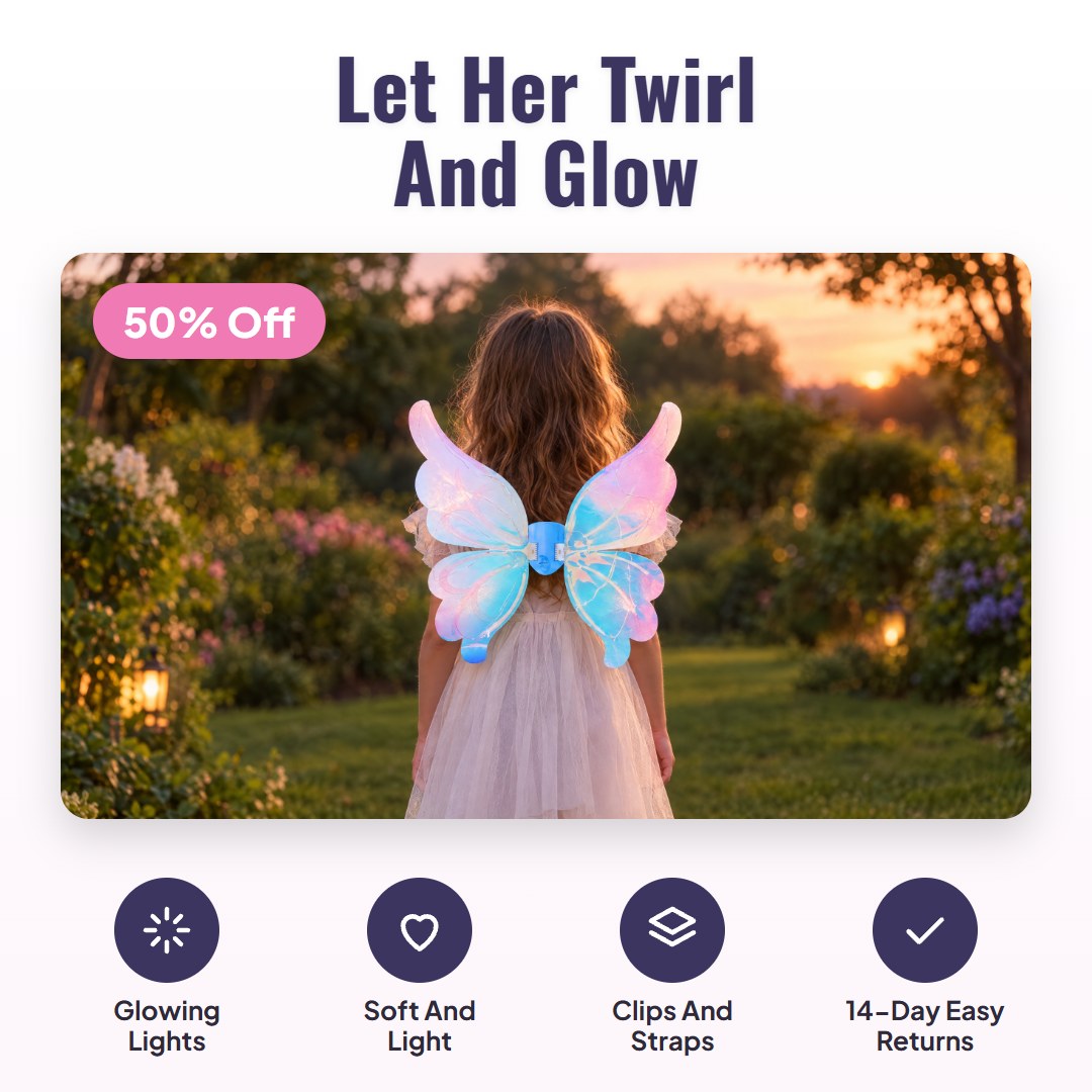 Ailes de papillon lumineuses Fluttra™