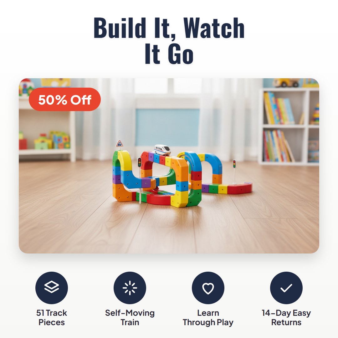 Railix™ Magic Cube Rail Track Set (51 pcs)