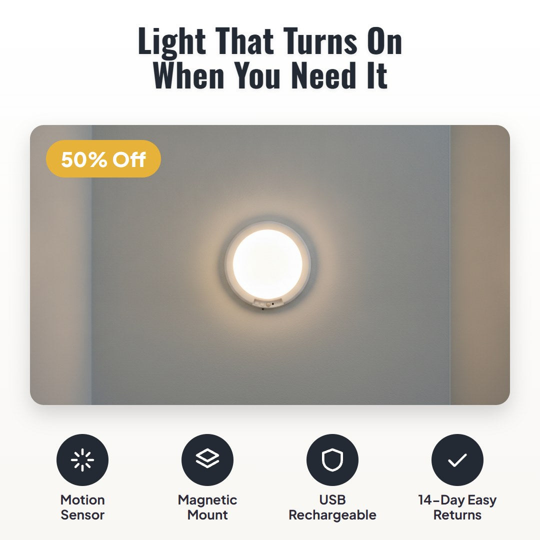 مصباح مستشعر حركة قابل لإعادة الشحن من Glowmo™