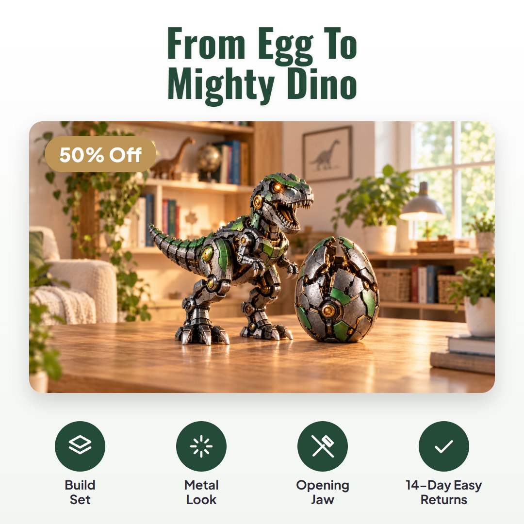 Eggzo™ Mechanical Dinosaur Egg Building Set