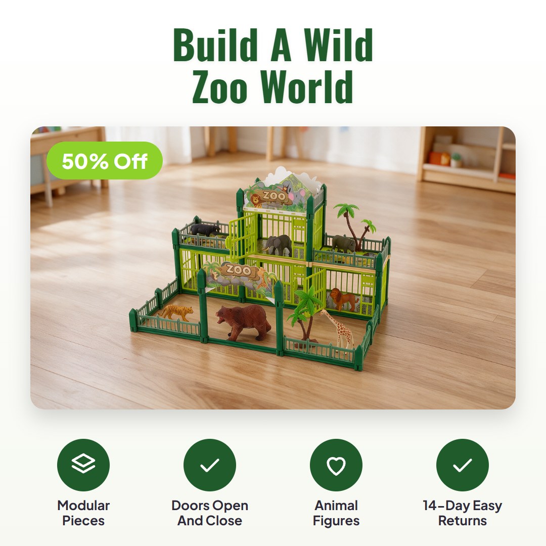 Zoki™ Modular Build-Your-Own Zoo Playset