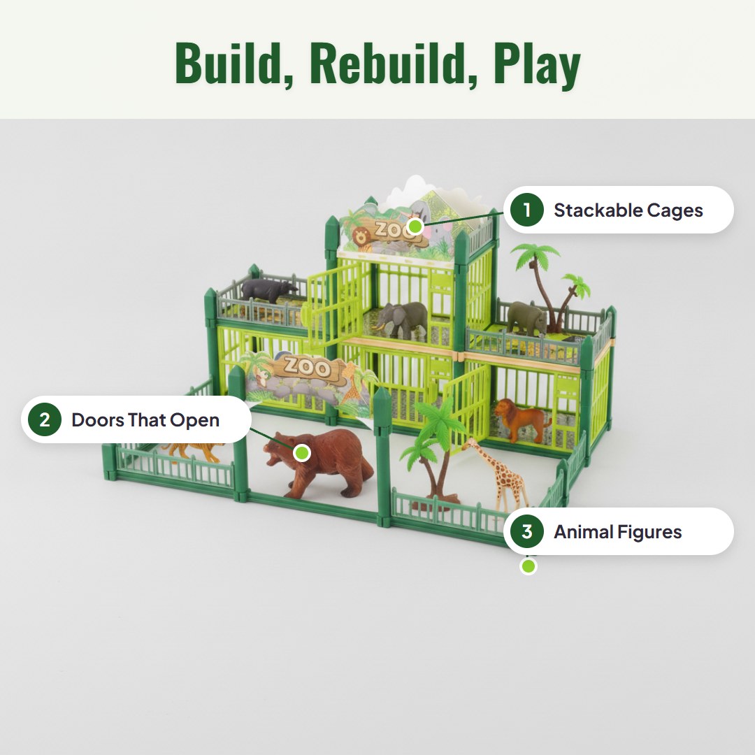 Zoki™ Modulares Zoo-Spielset zum Selbstbauen