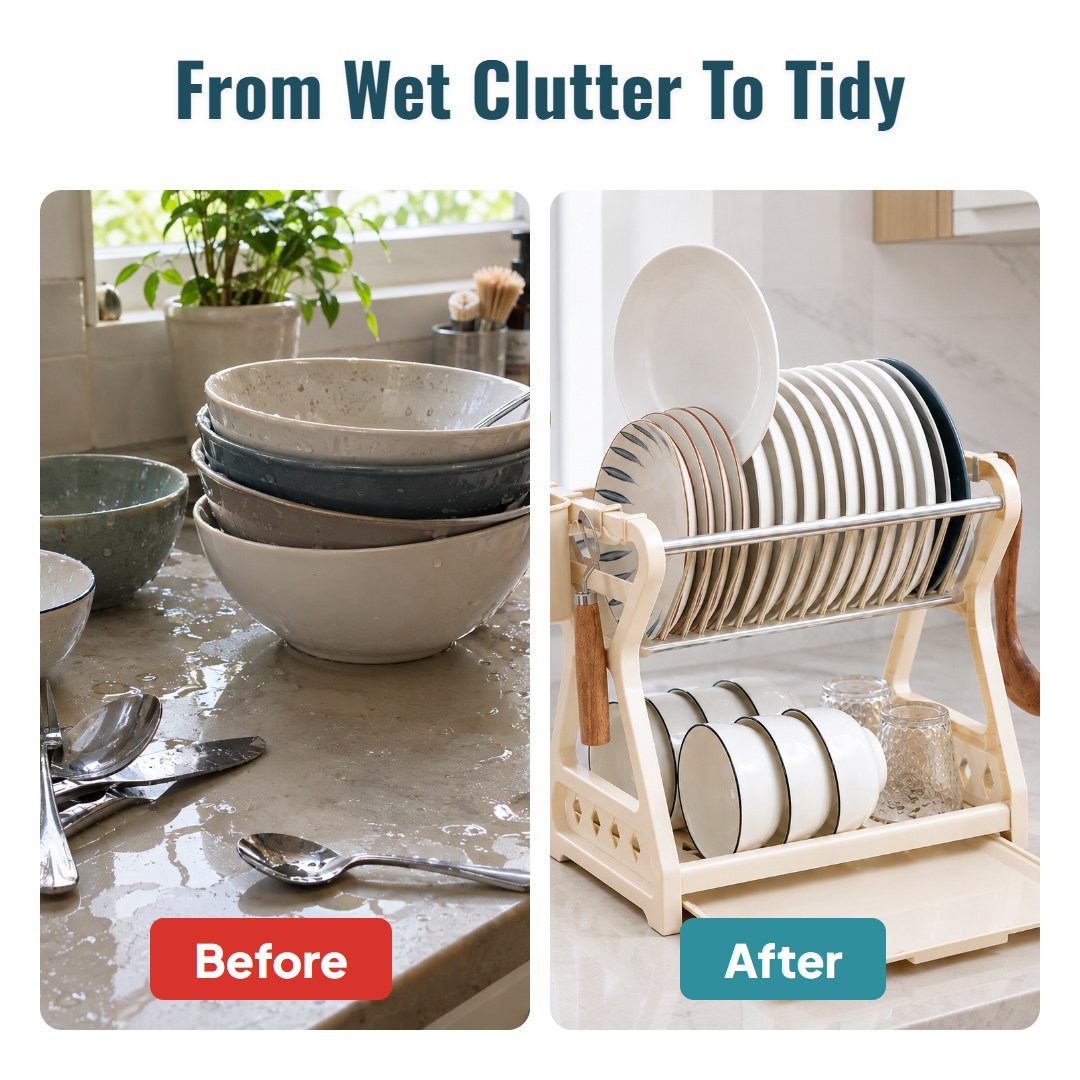 Driza™ Multi-Layer Steel Dish Drying Rack